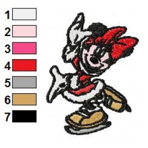 Minnie Mouse Skate Embroidery Design